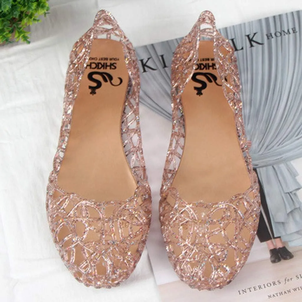 Girl Flat Shoes Slip On Ballet Sandals Breathable Beach Slip Jelly On Hollow Summer Pumps Casual Women's Women's Casual Shoes Espadrilles Workout Gym Outdoor Shoes