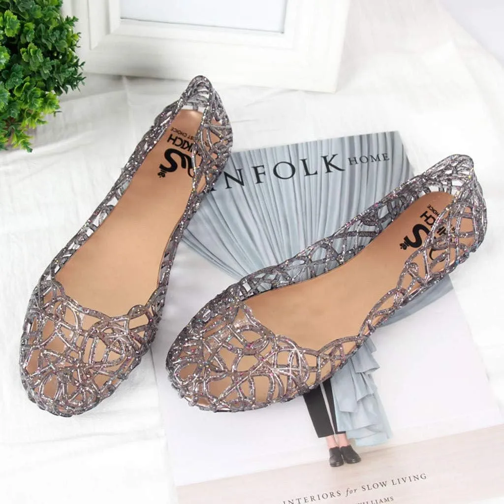 Girl Flat Shoes Slip On Ballet Sandals Breathable Beach Slip Jelly On Hollow Summer Pumps Casual Women's Women's Casual Shoes Espadrilles Workout Gym Outdoor Shoes