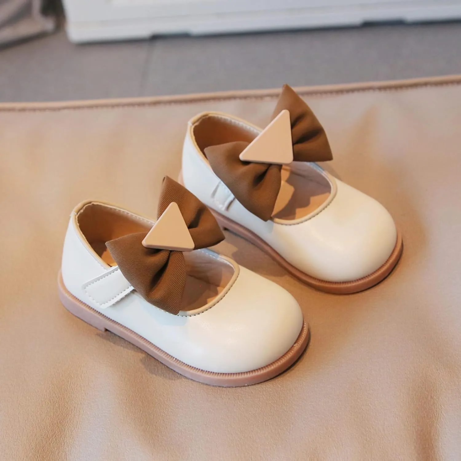 Girly Boots for Girls Fashion Autumn Girls Casual Shoes Thick Bottom Flat Round Toe Bow Hook Loop 1 Apparel