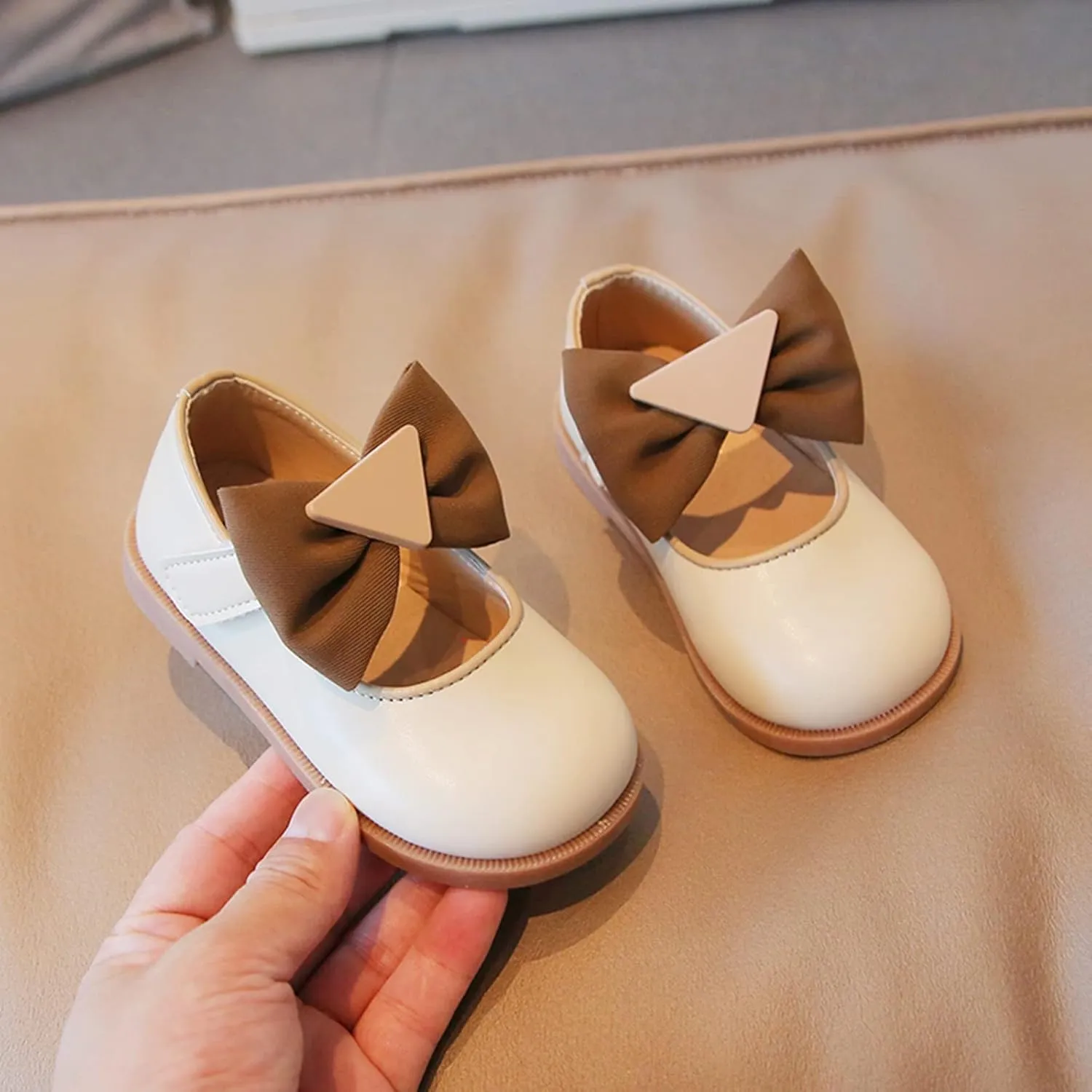 Girly Boots for Girls Fashion Autumn Girls Casual Shoes Thick Bottom Flat Round Toe Bow Hook Loop 1 Apparel
