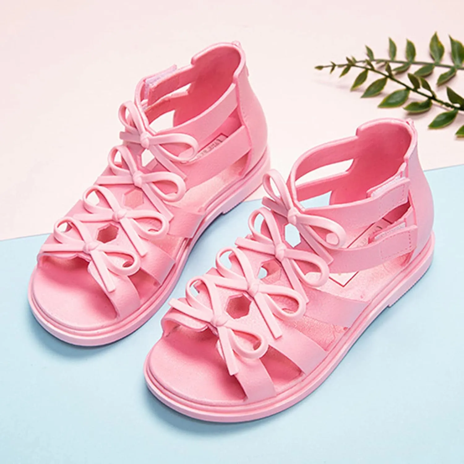 Gymnastic Flip Flops Toddler Kids Little Child Girls Soild Bowknot Princress Shoes Soft Girl Toddler Sandals
