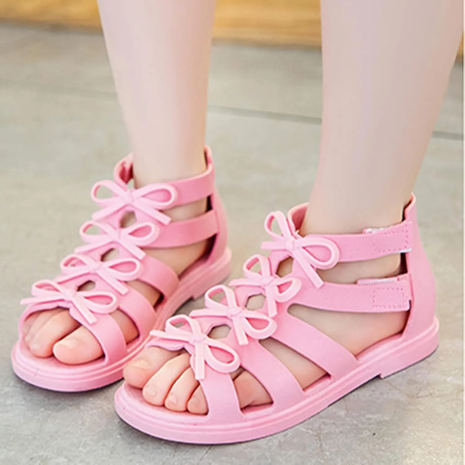Gymnastic Flip Flops Toddler Kids Little Child Girls Soild Bowknot Princress Shoes Soft Girl Toddler Sandals
