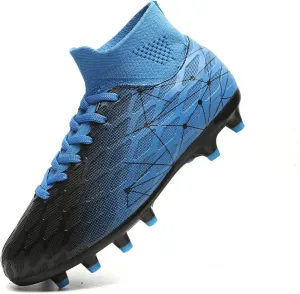 Hanani Boys Girls Soccer Cleats for Kids Football Shoes High Top Training Youth Football Cleats Outdoor/Indoor Athletic Turf Shoes