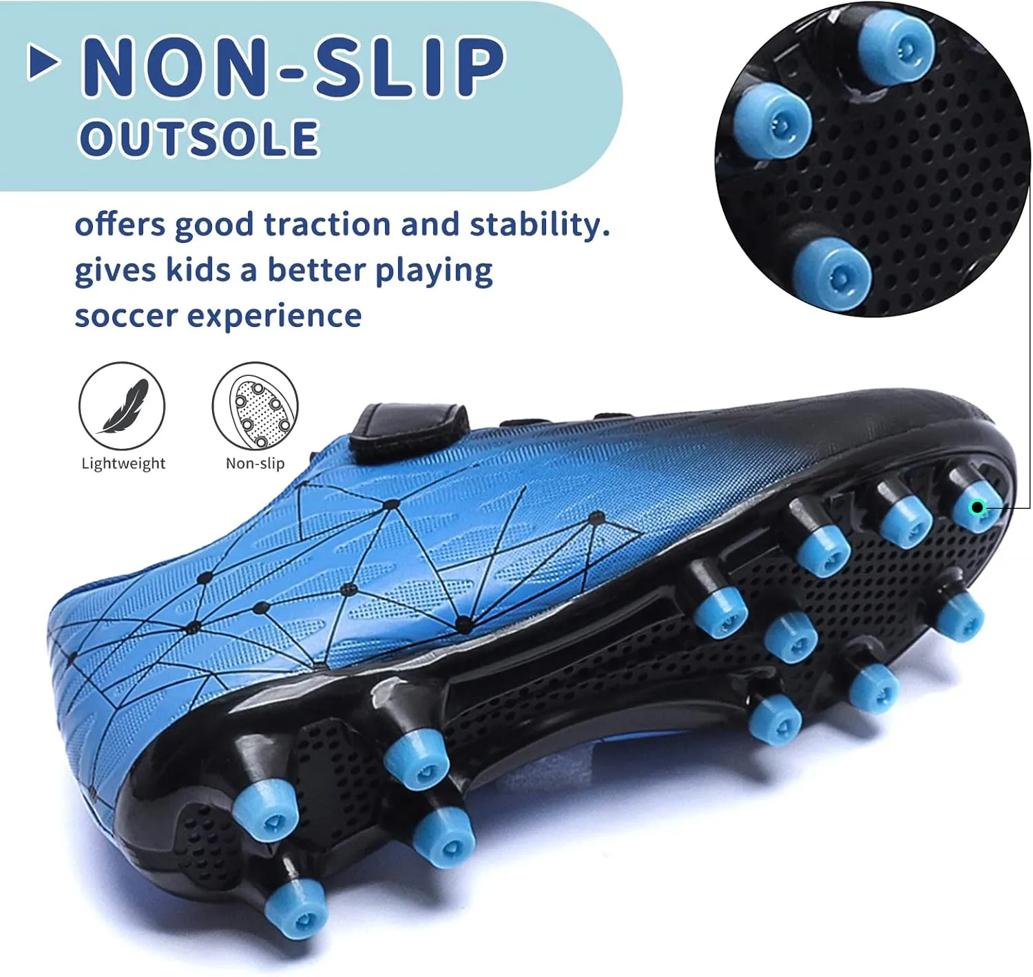Hanani Boys Soccer Cleats Kids Girls FG/AG Soccer Athletics Sport Shoes Training Shoes Running Shoes Teenager Indoor Outdoor Football Shoes Sneakers for Unisex
