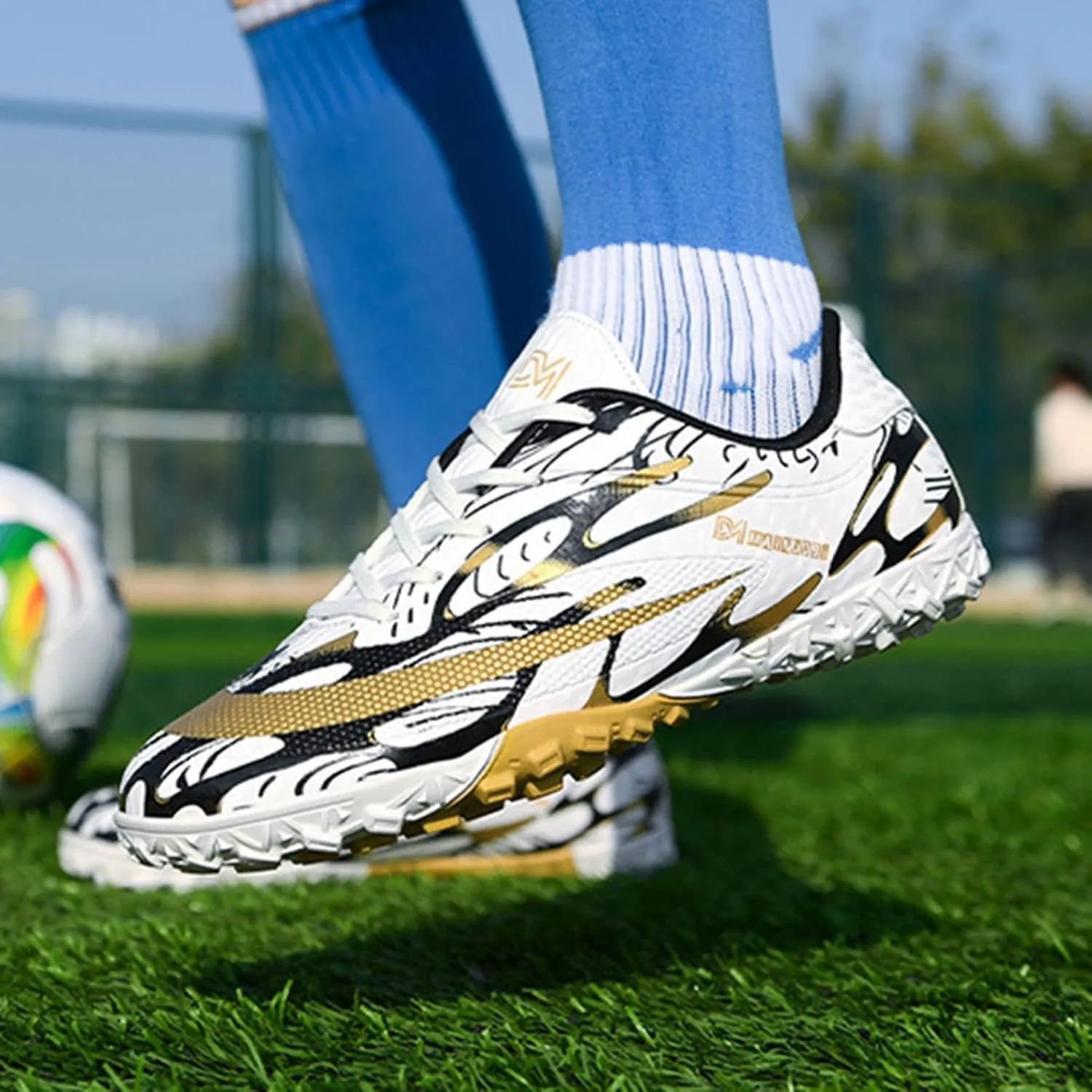 Indoor Soccer Shoes Kids Light Weight Soft Comfortable,Youth Football Cleats Wear Resistant,Soccer Cleats Mens TF Breathable Durable