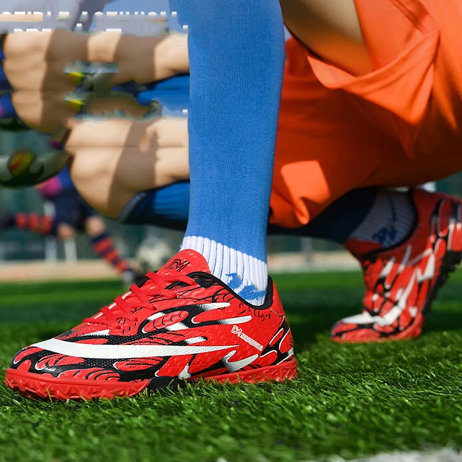 Indoor Soccer Shoes Kids Light Weight Soft Comfortable,Youth Football Cleats Wear Resistant,Soccer Cleats Mens TF Breathable Durable