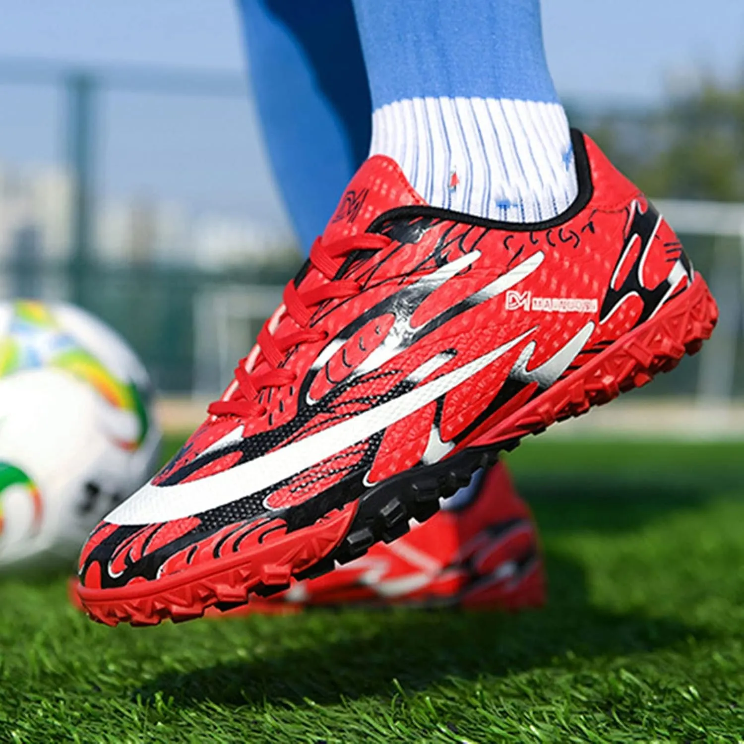 Indoor Soccer Shoes Kids Light Weight Soft Comfortable,Youth Football Cleats Wear Resistant,Soccer Cleats Mens TF Breathable Durable