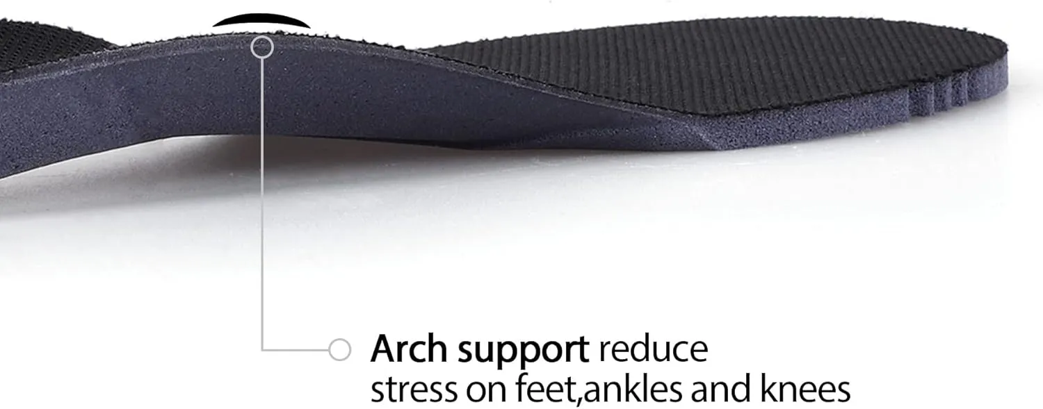 Insoles for Mens Memory Foam Shoe Inserts,Replacement Insoles for Work Boot Running Shoes-Shock Absorption and Cushion for Feet Relief,Comfort Inner Soles for Everyday Use Black 43EU/US10