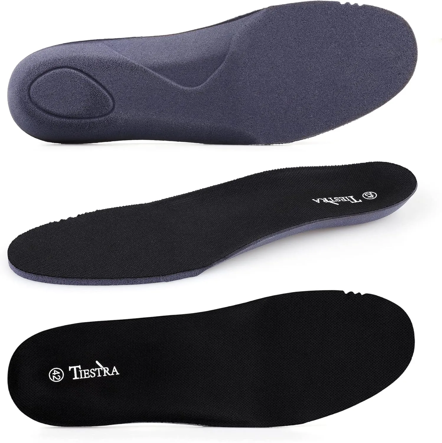 Insoles for Mens Memory Foam Shoe Inserts,Replacement Insoles for Work Boot Running Shoes-Shock Absorption and Cushion for Feet Relief,Comfort Inner Soles for Everyday Use Black 43EU/US10