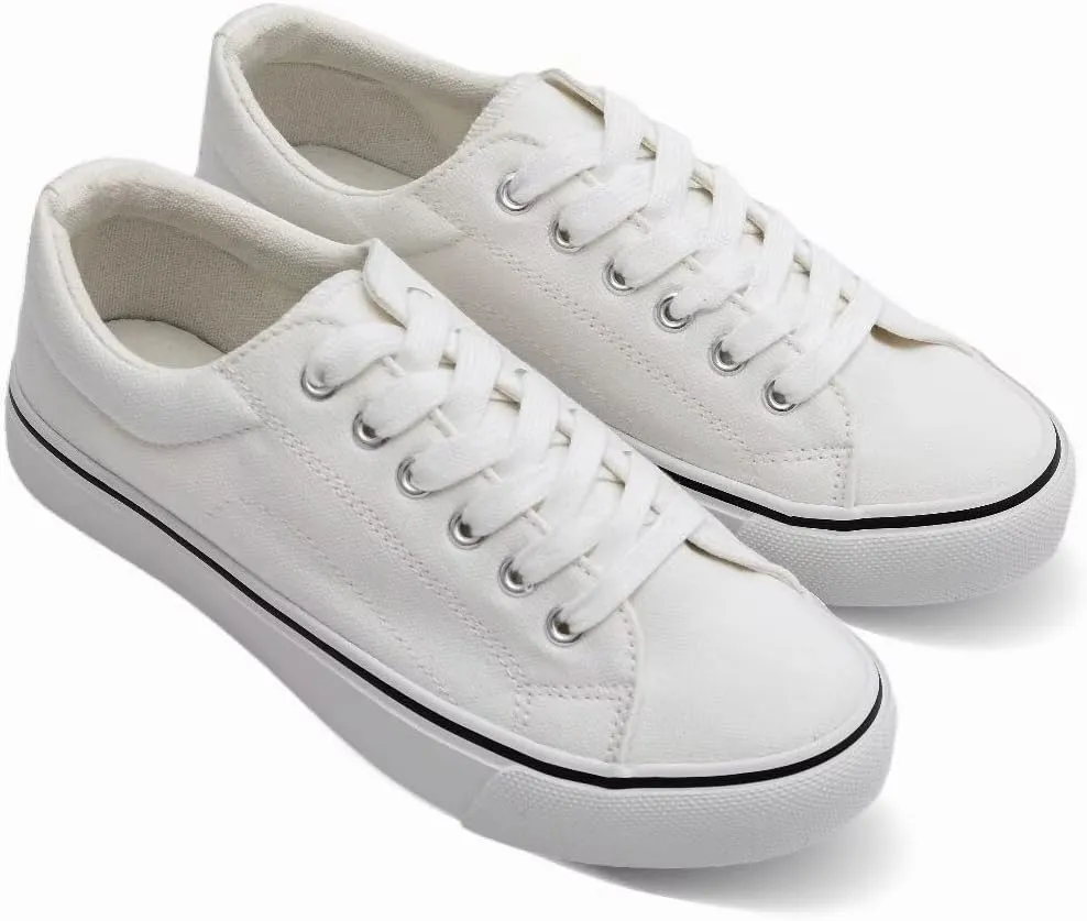 JUDIS Women's Lace Up Low Top Canvas Shoes Fashion Casual Sneakers