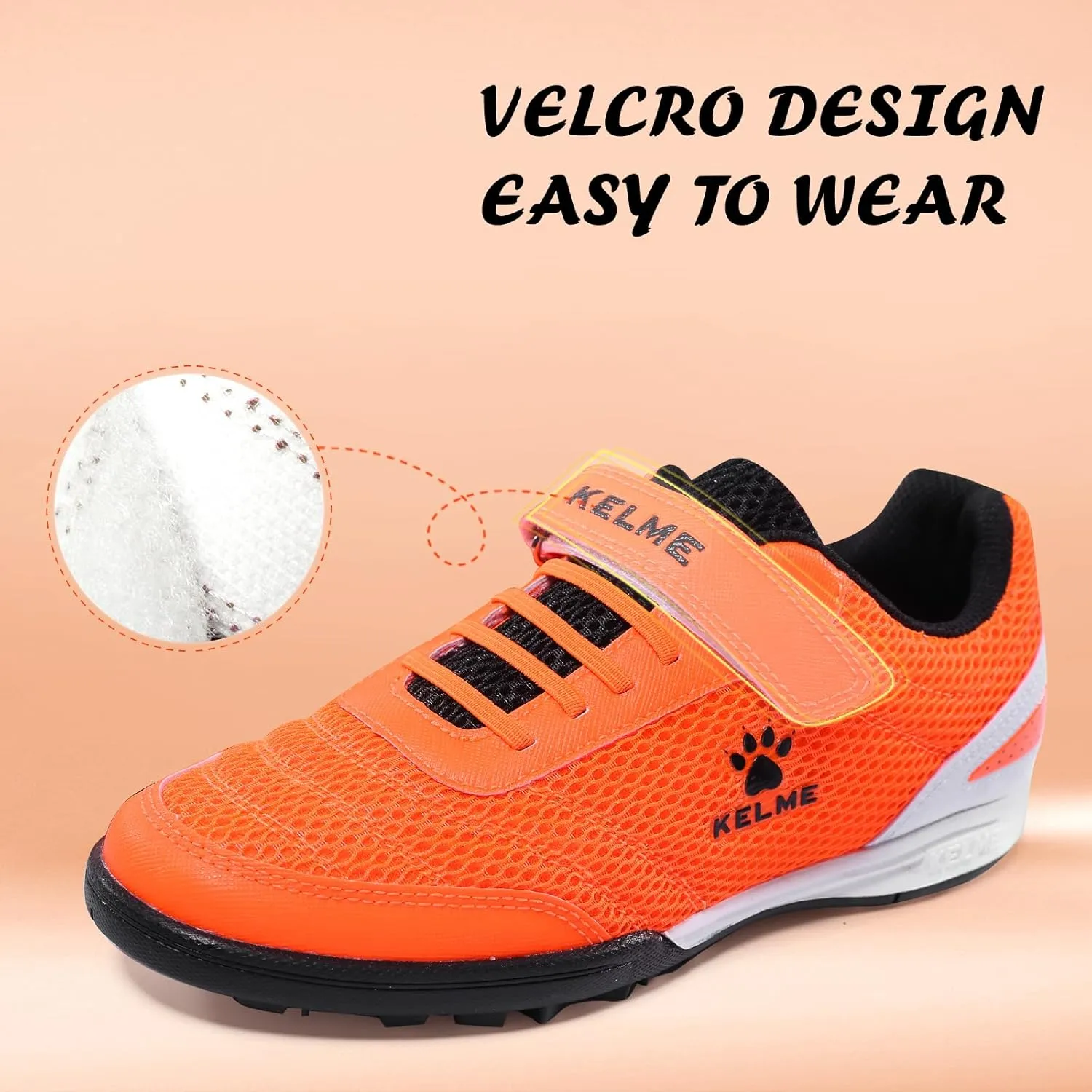 KELME Soccer Shoes for Boys Cleats Kids Indoor Football Trainning Shoes Athletic Girl Wide Turf Outdoor