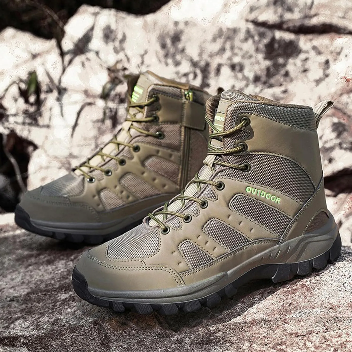 Kervaky Men's tactical boots, men's military boots, combat boots, breathable field boots, hiking boots, combat military boots