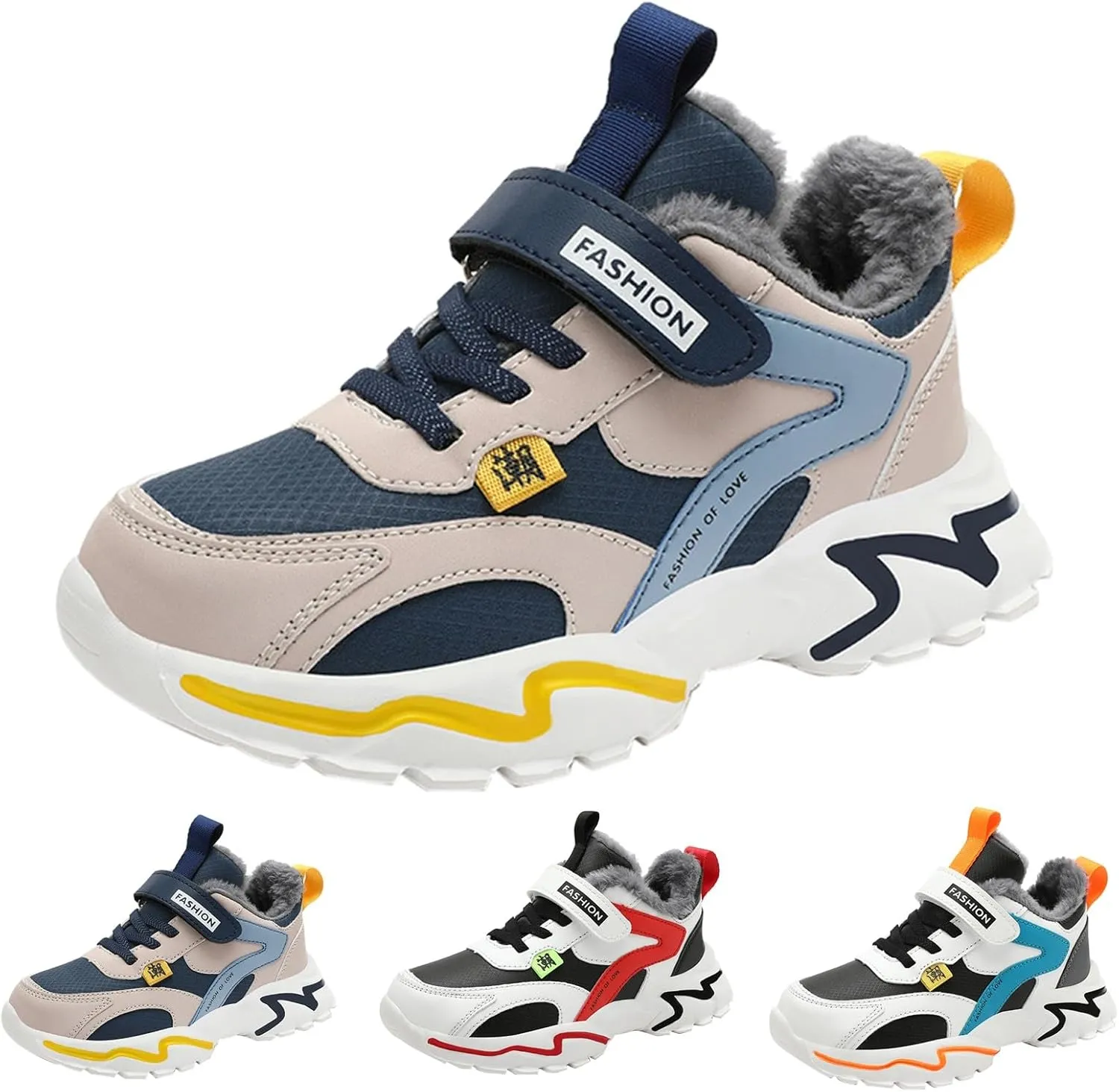 Kids Boys Sneakers Lightweight Athletic Walking/Running Tennis Shoes Adjustable Comfortable Basketball Sport Shoes
