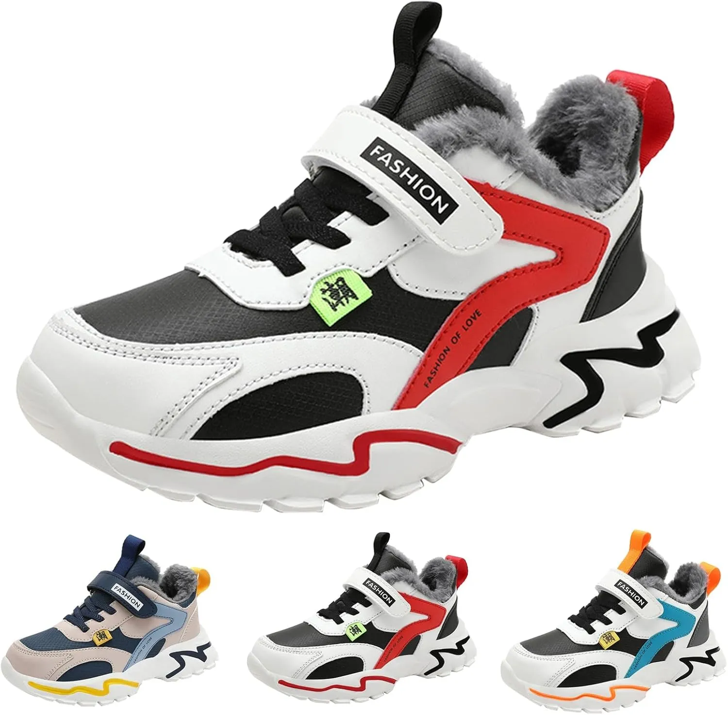 Kids Boys Sneakers Lightweight Athletic Walking/Running Tennis Shoes Adjustable Comfortable Basketball Sport Shoes