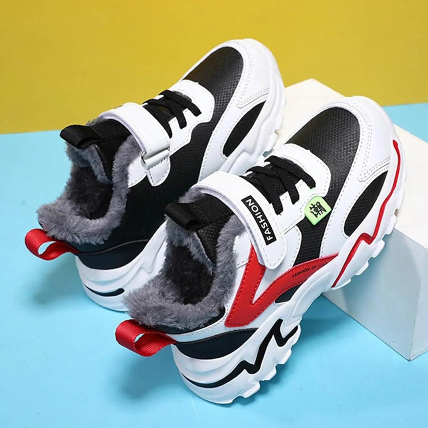 Kids Boys Sneakers Lightweight Athletic Walking/Running Tennis Shoes Adjustable Comfortable Basketball Sport Shoes