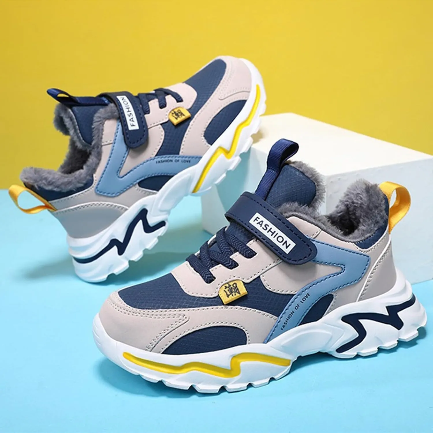 Kids Boys Sneakers Lightweight Athletic Walking/Running Tennis Shoes Adjustable Comfortable Basketball Sport Shoes