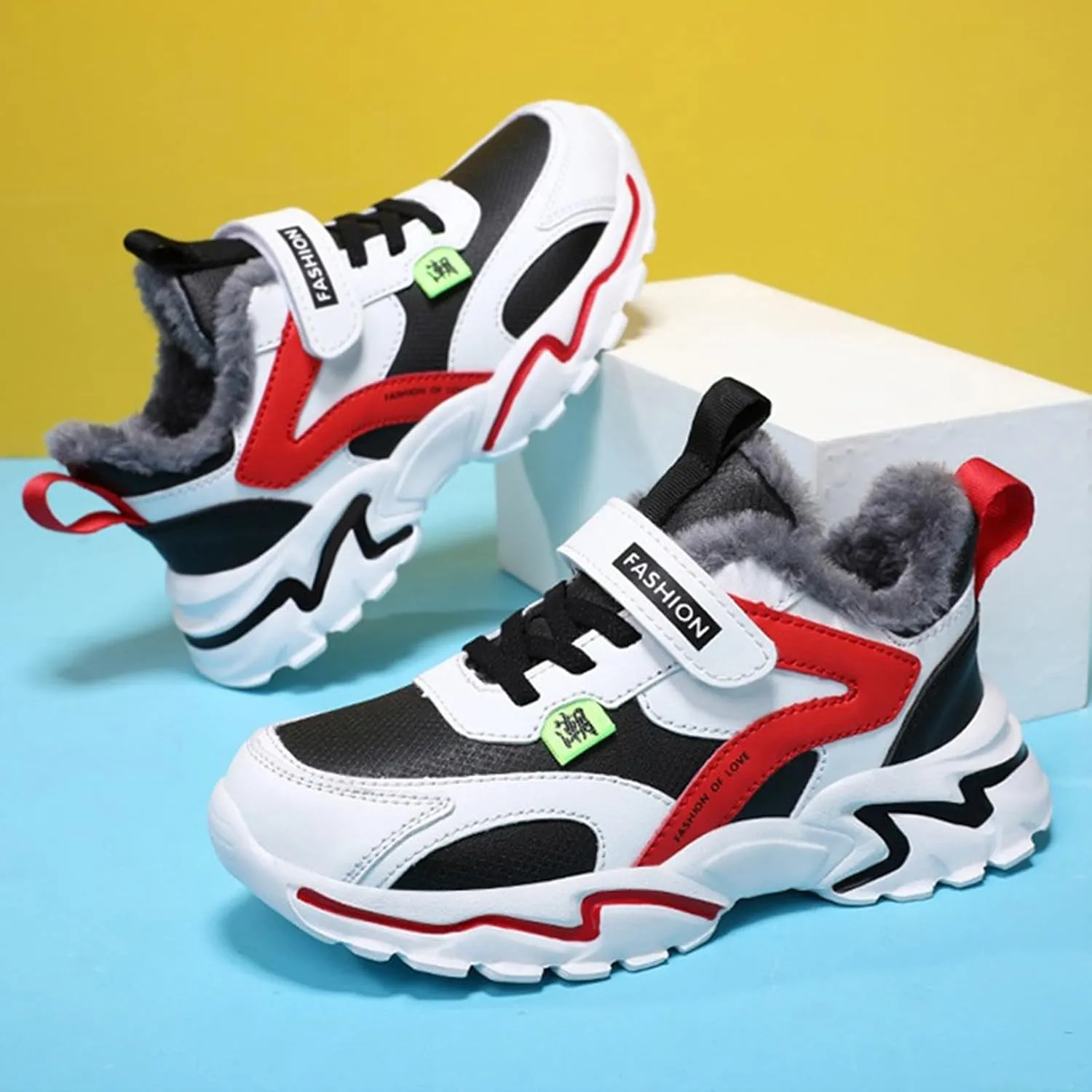 Kids Boys Sneakers Lightweight Athletic Walking/Running Tennis Shoes Adjustable Comfortable Basketball Sport Shoes