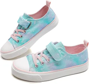 Kids Canvas Shoes Boys Girls Slip On Glitter Color Casual Walks Sneakers