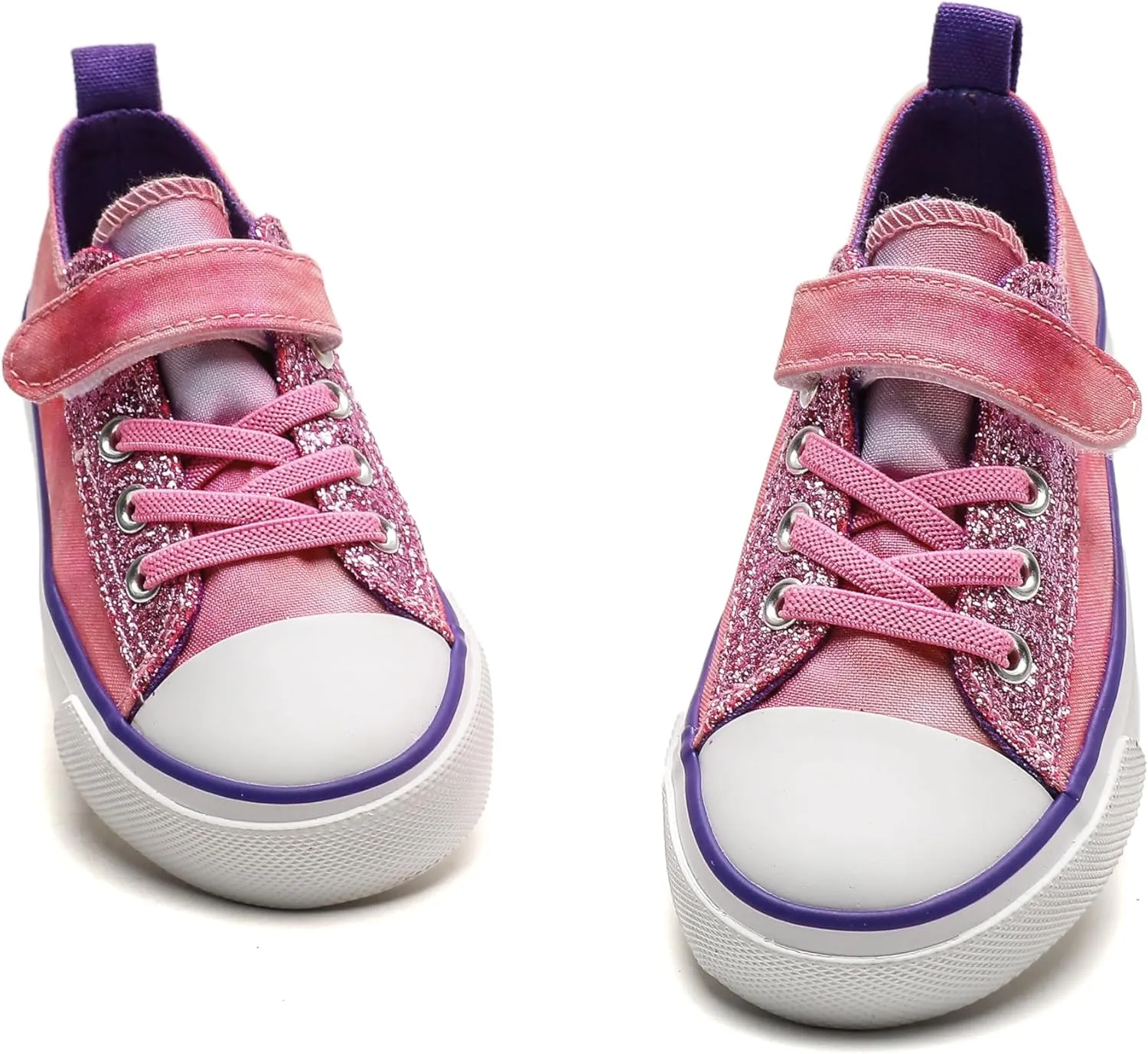 Kids Canvas Shoes Boys Girls Slip On Glitter Color Casual Walks Sneakers