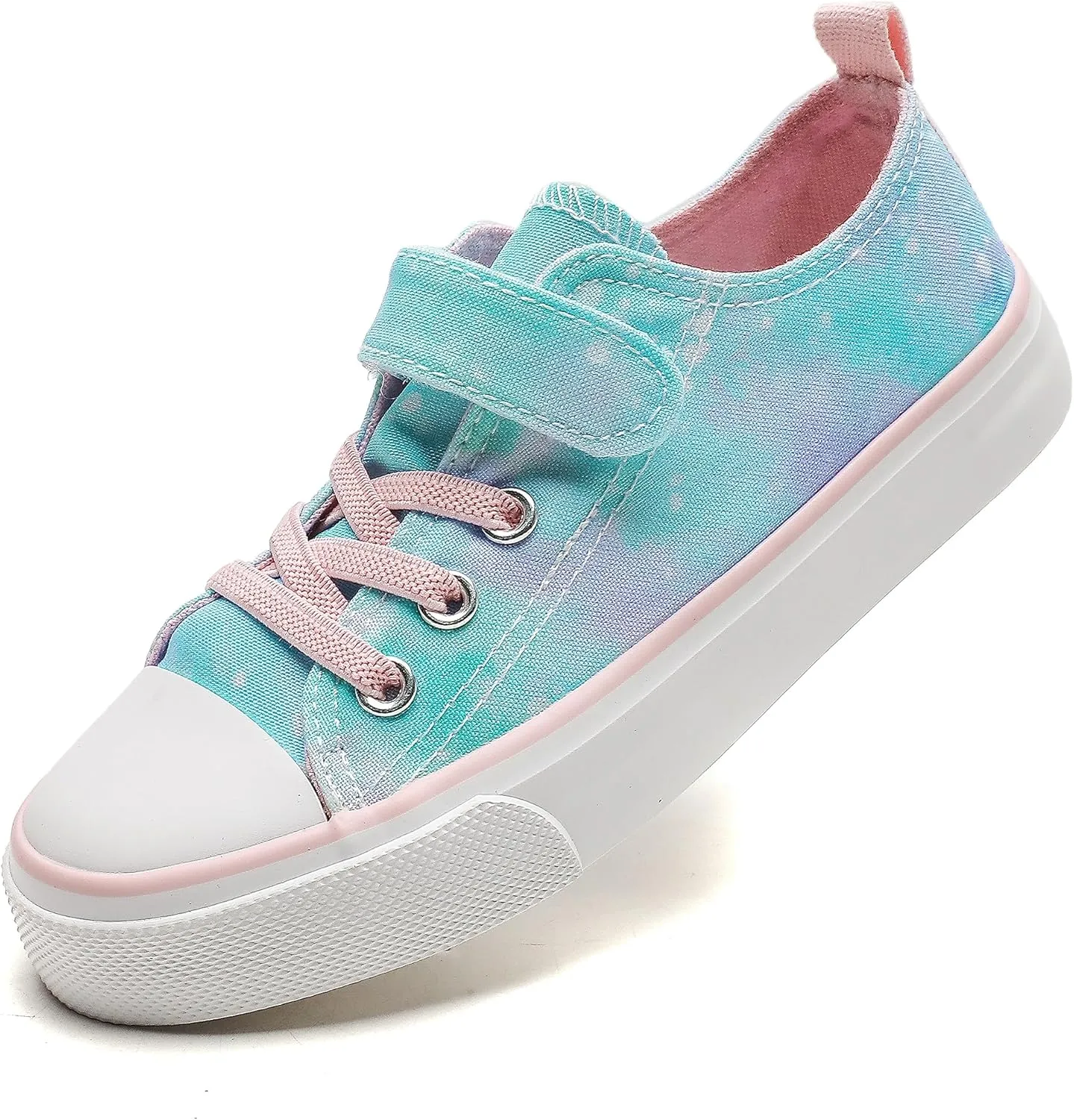 Kids Canvas Shoes Boys Girls Slip On Glitter Color Casual Walks Sneakers