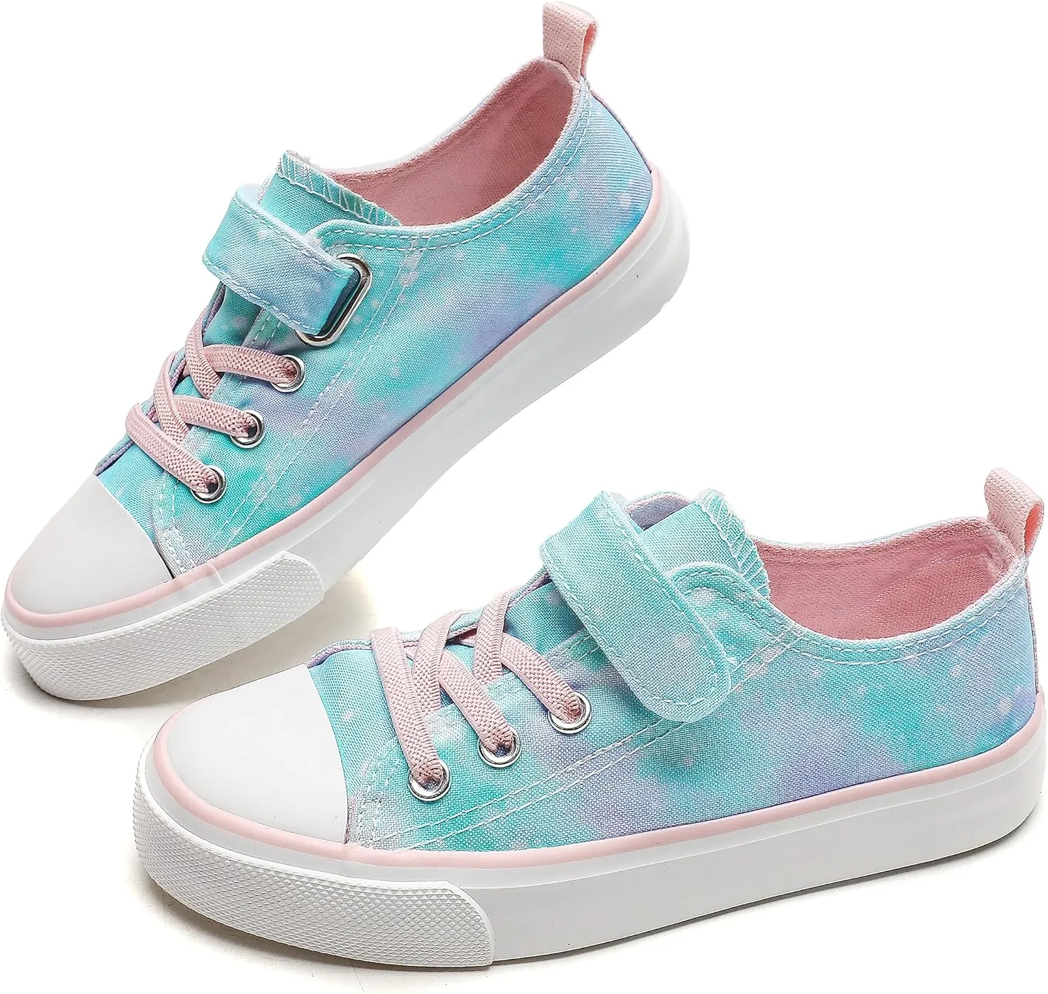 Kids Canvas Shoes Boys Girls Slip On Glitter Color Casual Walks Sneakers