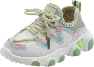 Kids Girls Shoes Size 6 Breathable Girls Infant Shoes Lace Up Baby Toddler Mesh Kids Soft Sneaker High Top