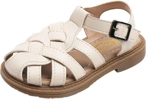 Kids Sandals for Girls Girls Sandals Toddler Little Kid Closed Toe T Strap Flats Kids Comfortable Sandals