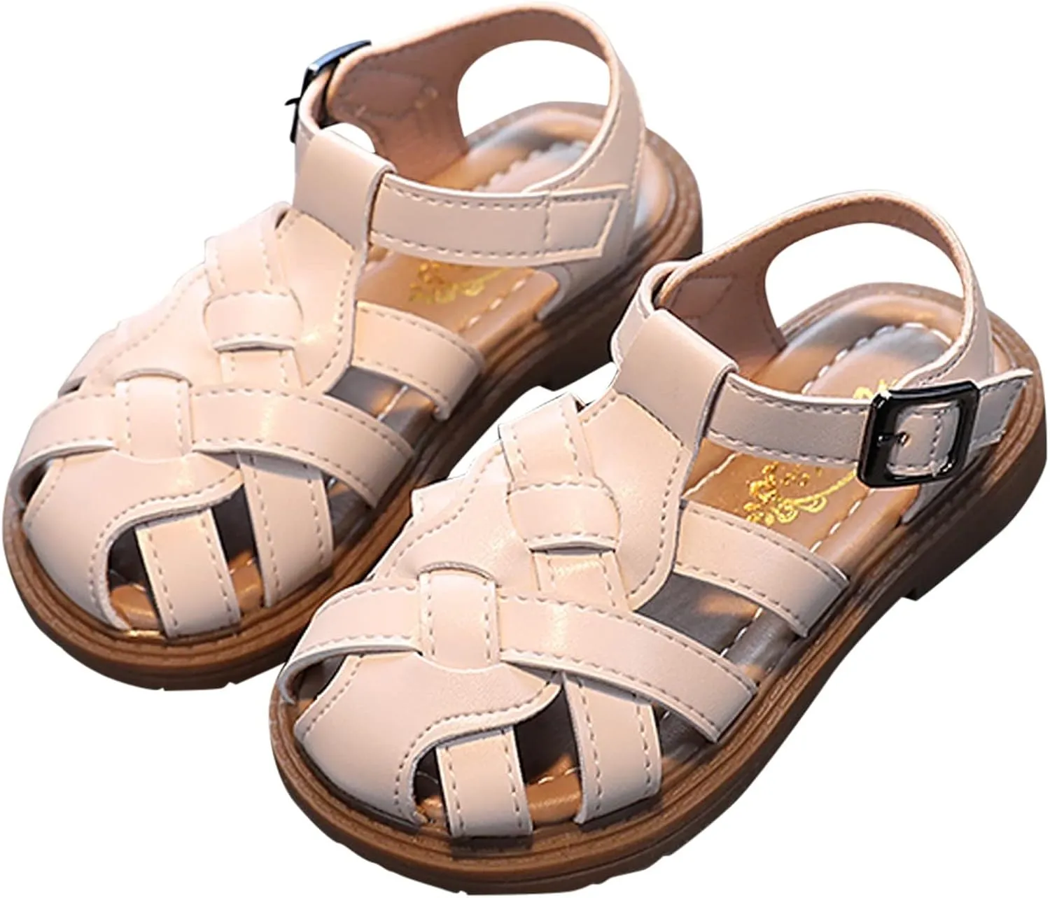 Kids Sandals for Girls Girls Sandals Toddler Little Kid Closed Toe T Strap Flats Kids Comfortable Sandals