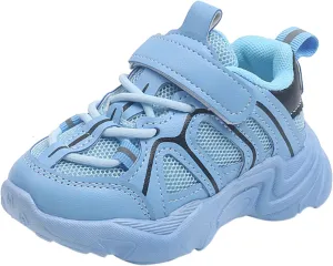Kids Sneaker with Adjustable Strap, Comfort Support School Running Sport Shoes for Boys Girls Mesh Breathable