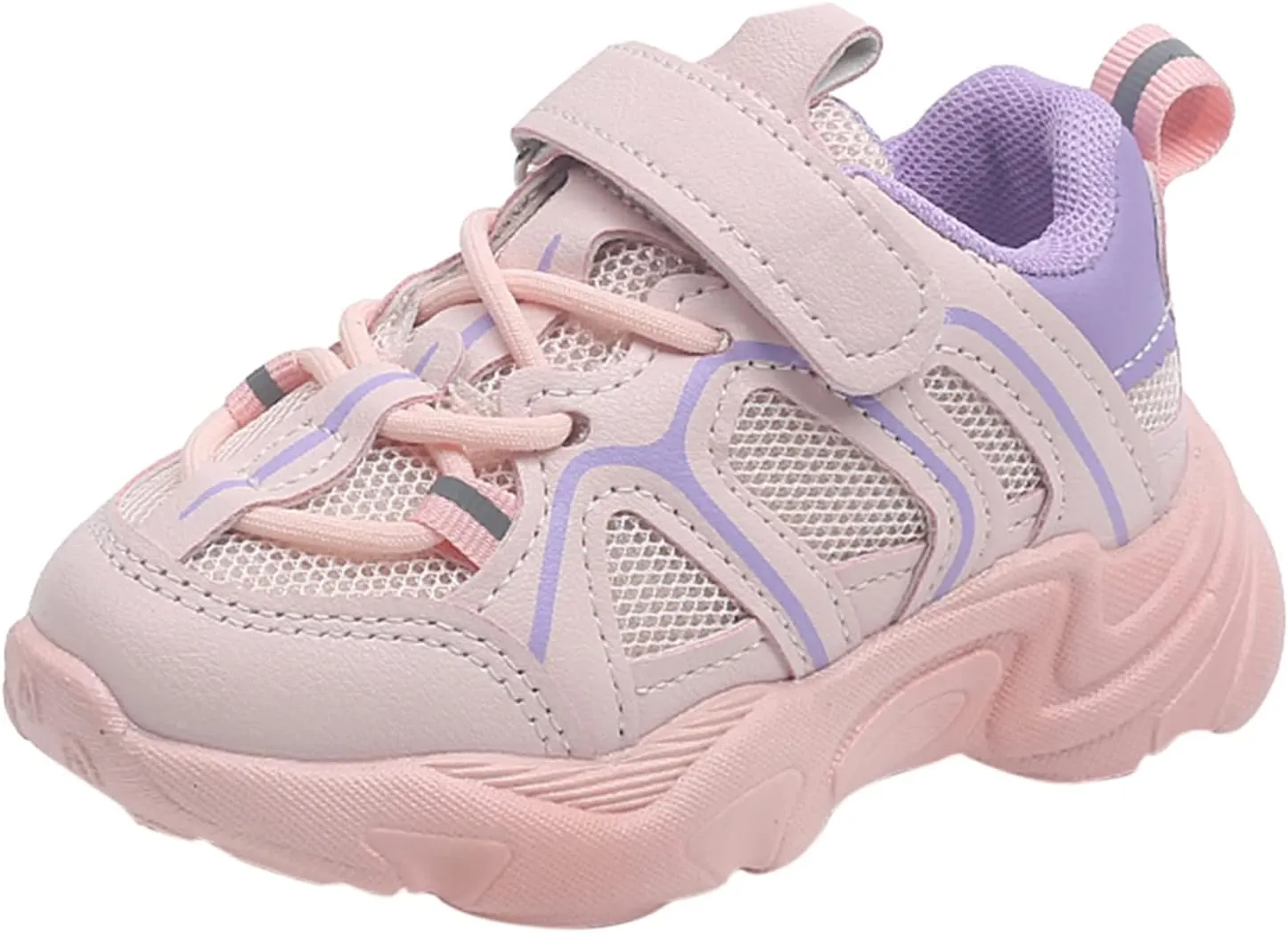 Kids Sneaker with Adjustable Strap, Comfort Support School Running Sport Shoes for Boys Girls Mesh Breathable