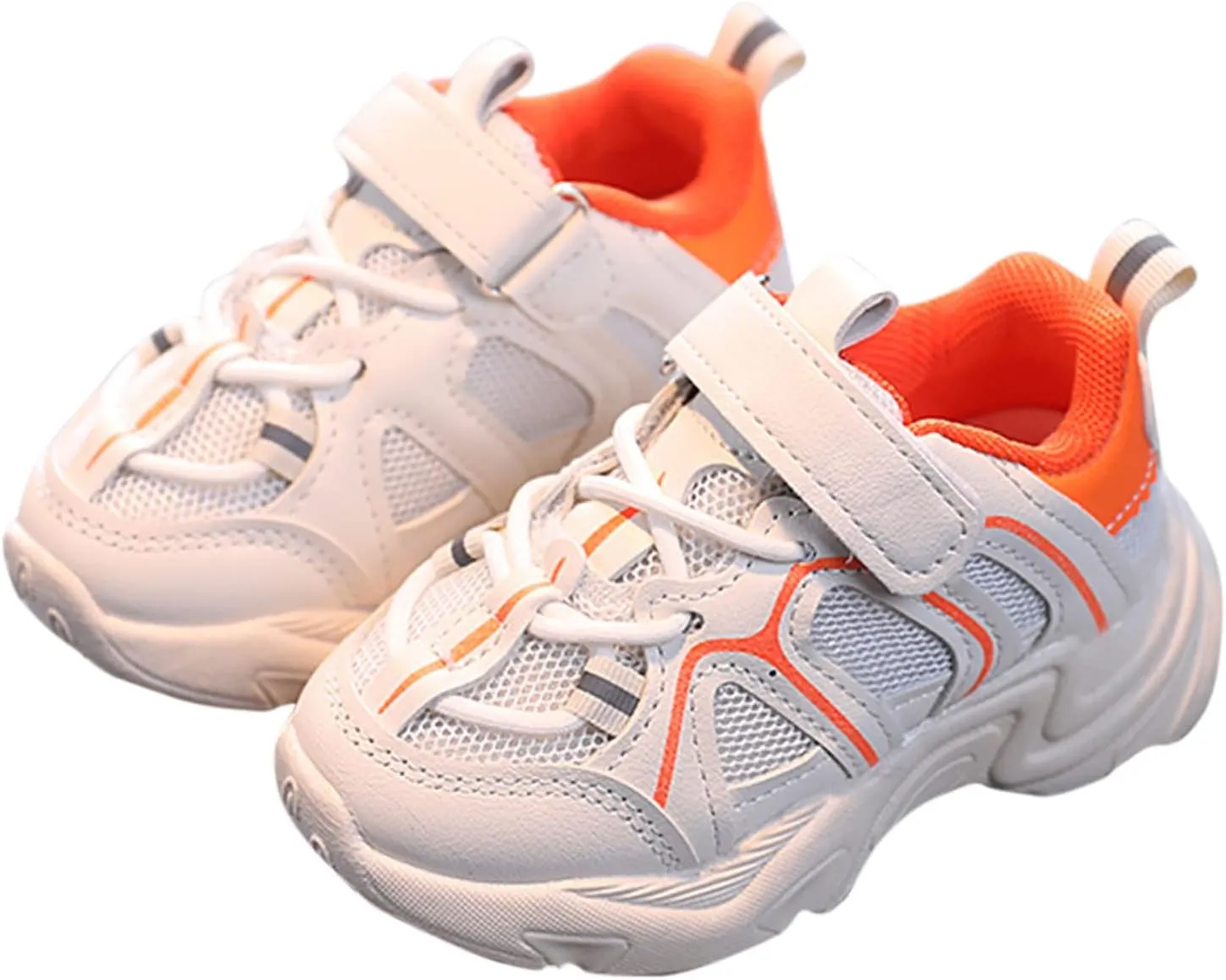 Kids Sneaker with Adjustable Strap, Comfort Support School Running Sport Shoes for Boys Girls Mesh Breathable