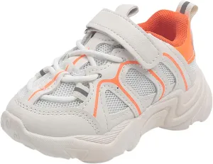 Kids Sneaker with Adjustable Strap, Comfort Support School Running Sport Shoes for Boys Girls Mesh Breathable