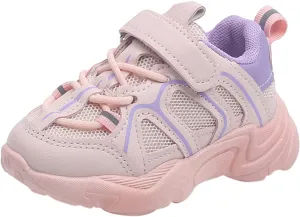 Kids Sneaker with Adjustable Strap, Comfort Support School Running Sport Shoes for Boys Girls Mesh Breathable