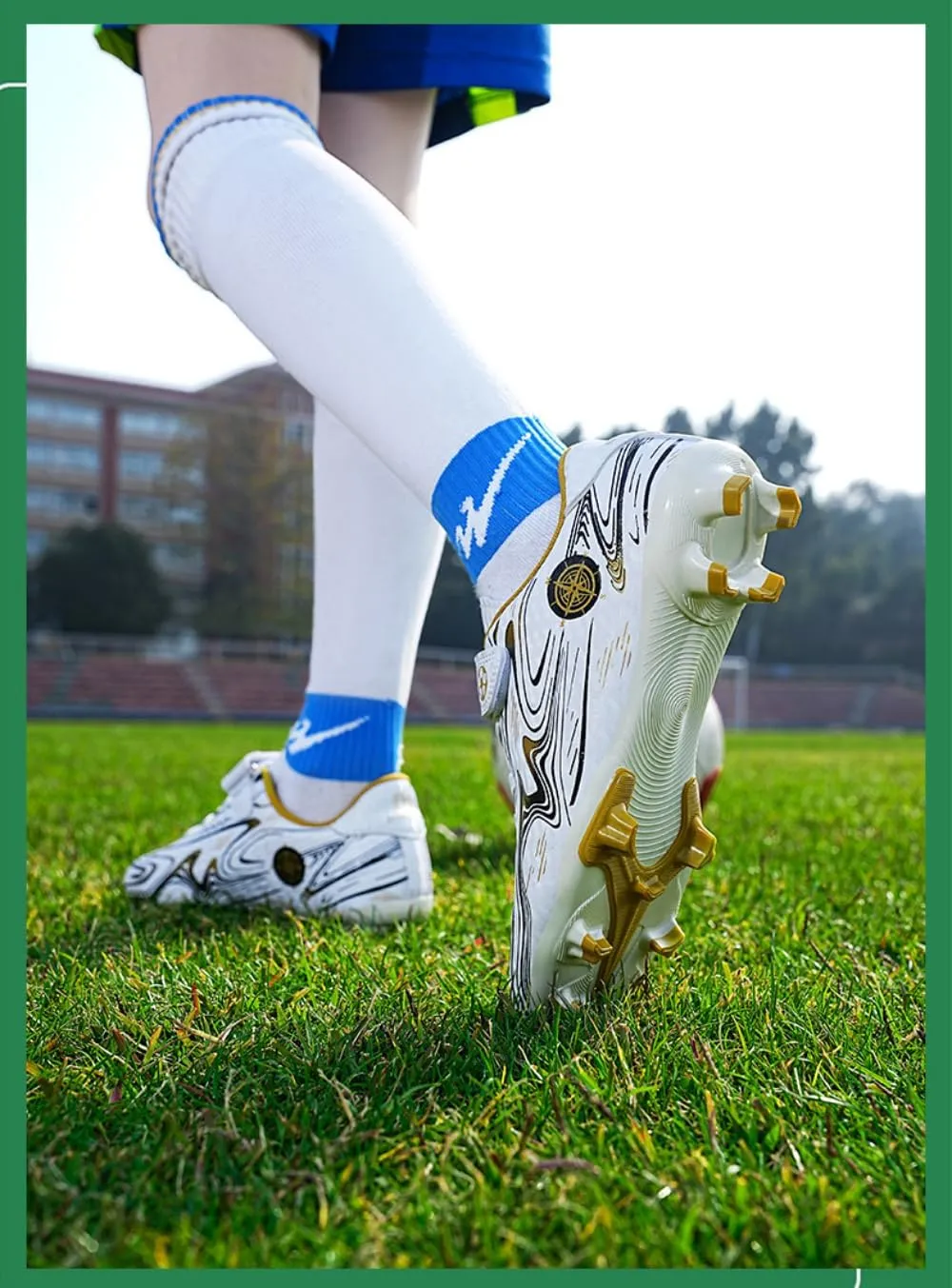 Kids' Soccer Cleats - Boys & Girls Indoor/Outdoor Spikes & Flat Bottom Artificial Turf Football Training Sneakers