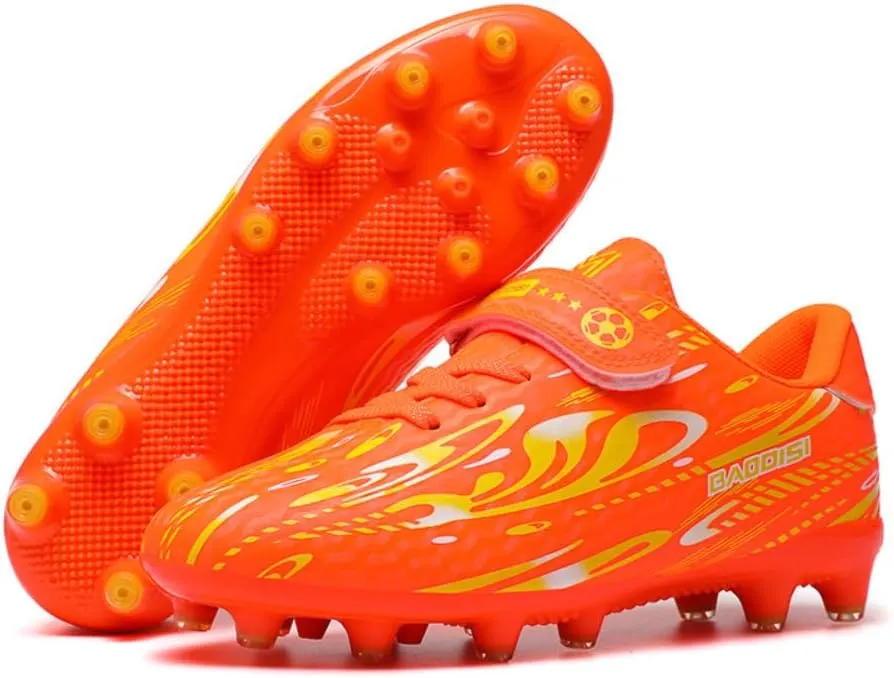 Kids' Soccer Cleats - Boys & Girls Indoor/Outdoor Spikes & Flat Bottom Artificial Turf Football Training Sneakers