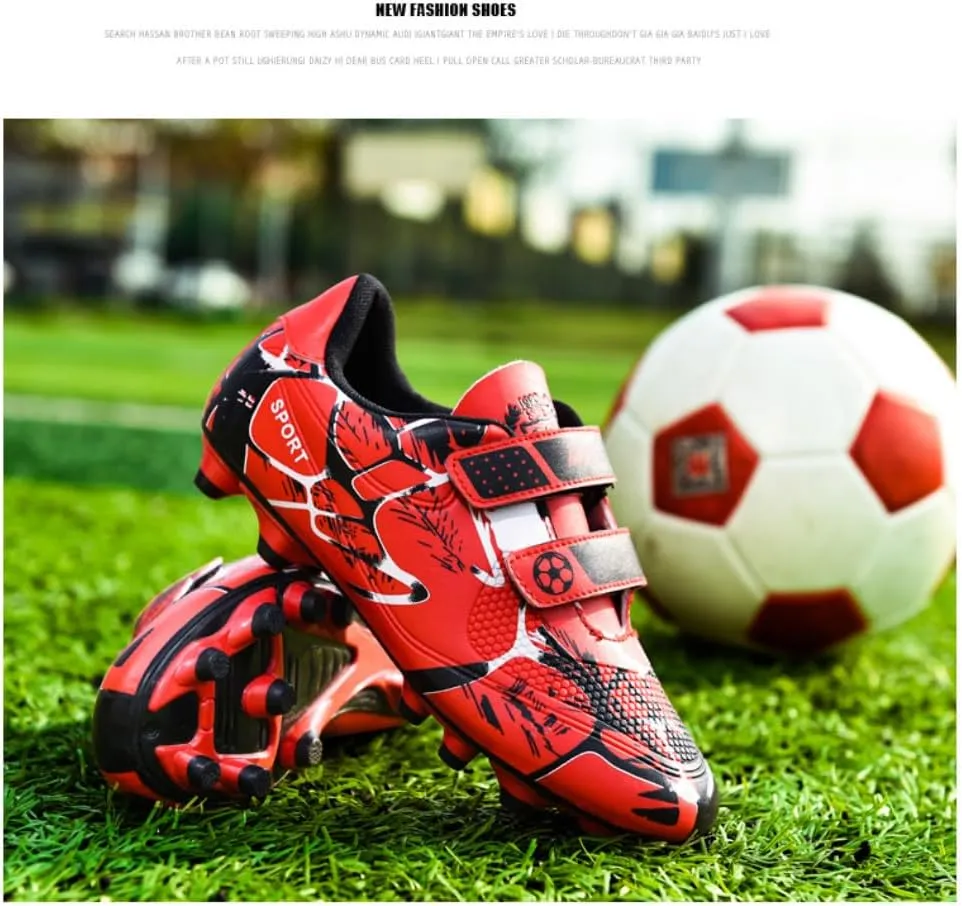Kids' Soccer Cleats - Boys & Girls Indoor/Outdoor Spikes & Flat Bottom Artificial Turf Football Training Sneakers