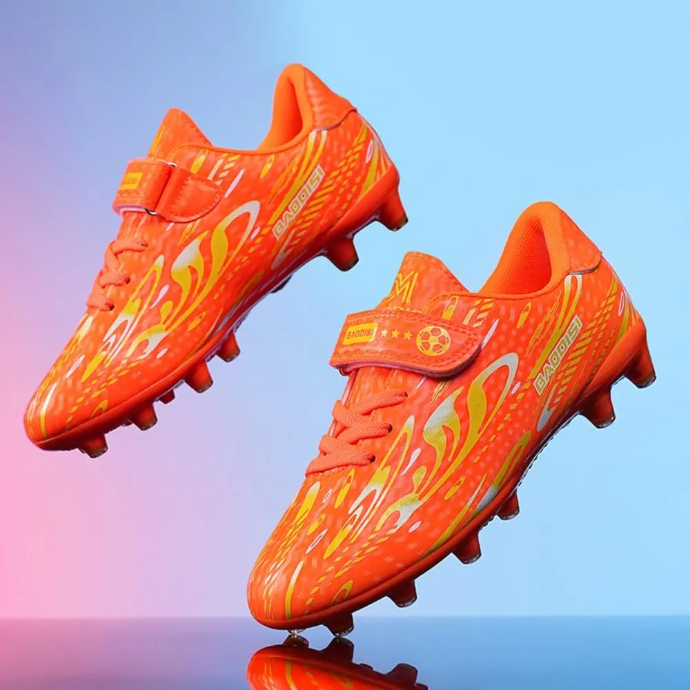 Kids' Soccer Cleats - Boys & Girls Indoor/Outdoor Spikes & Flat Bottom Artificial Turf Football Training Sneakers