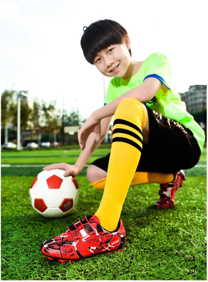 Kids' Soccer Cleats - Boys & Girls Indoor/Outdoor Spikes & Flat Bottom Artificial Turf Football Training Sneakers