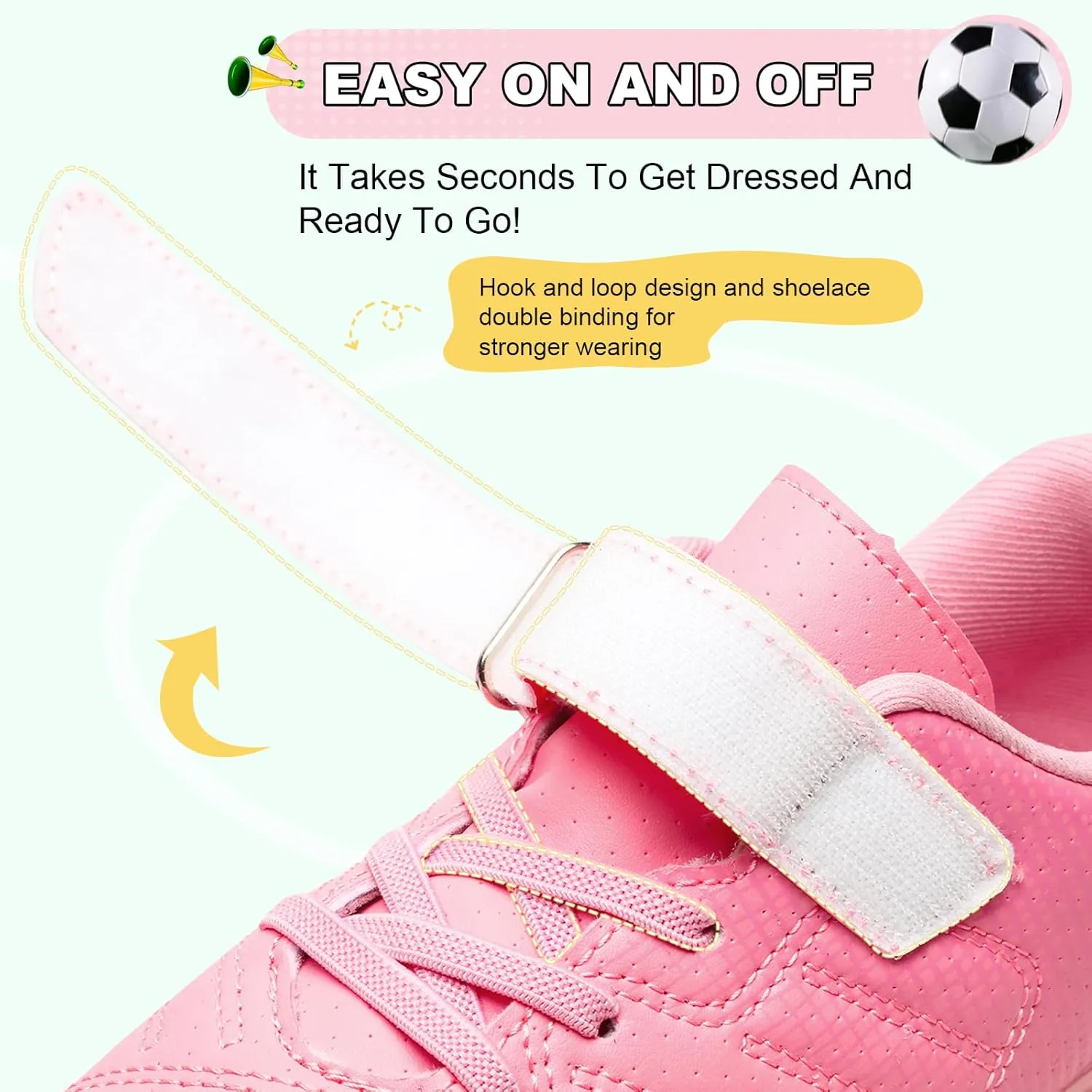 Kids Soccer Cleats Boys Girls Athletic Outdoor Firm Ground Youth Football Shoes(Little Kid/Big Kid)