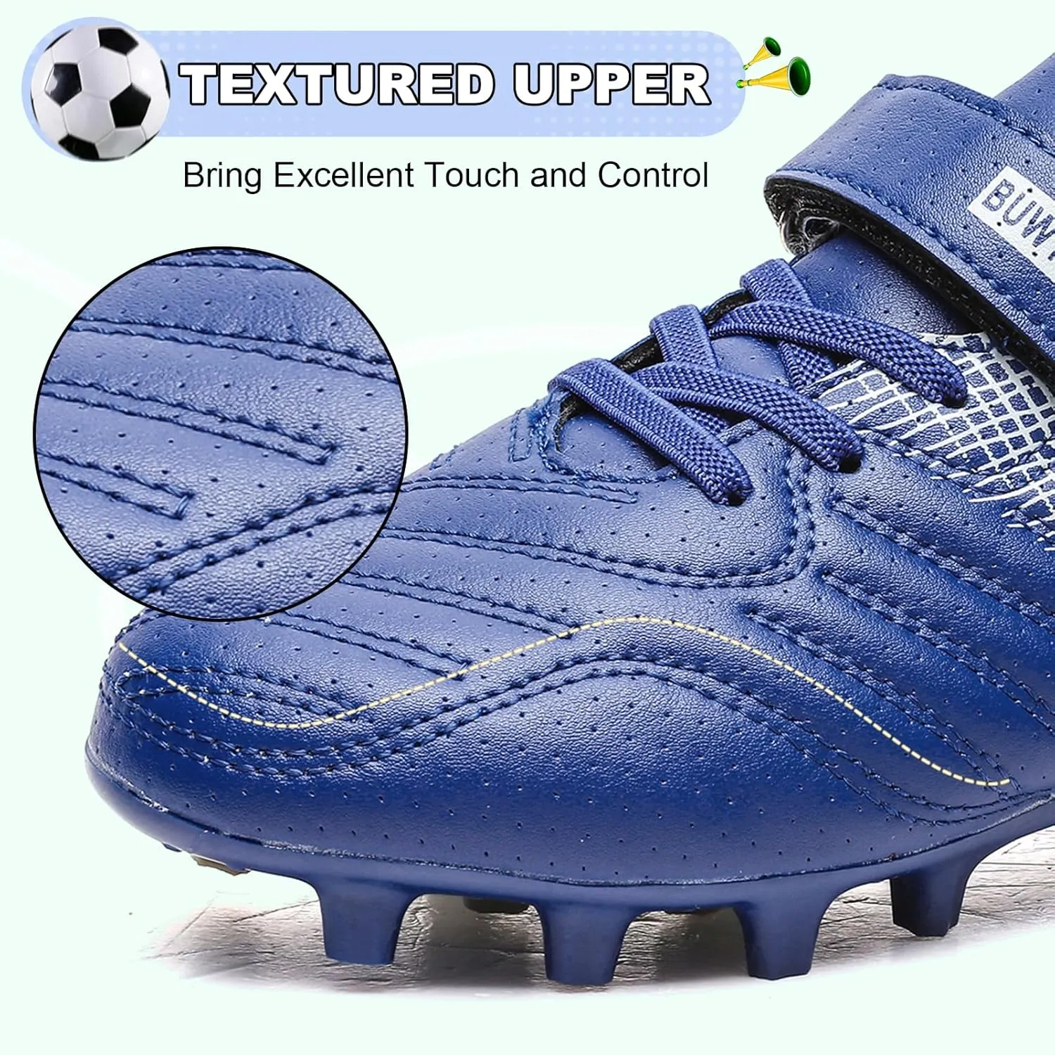 Kids Soccer Cleats Boys Girls Athletic Outdoor Firm Ground Youth Football Shoes(Little Kid/Big Kid)