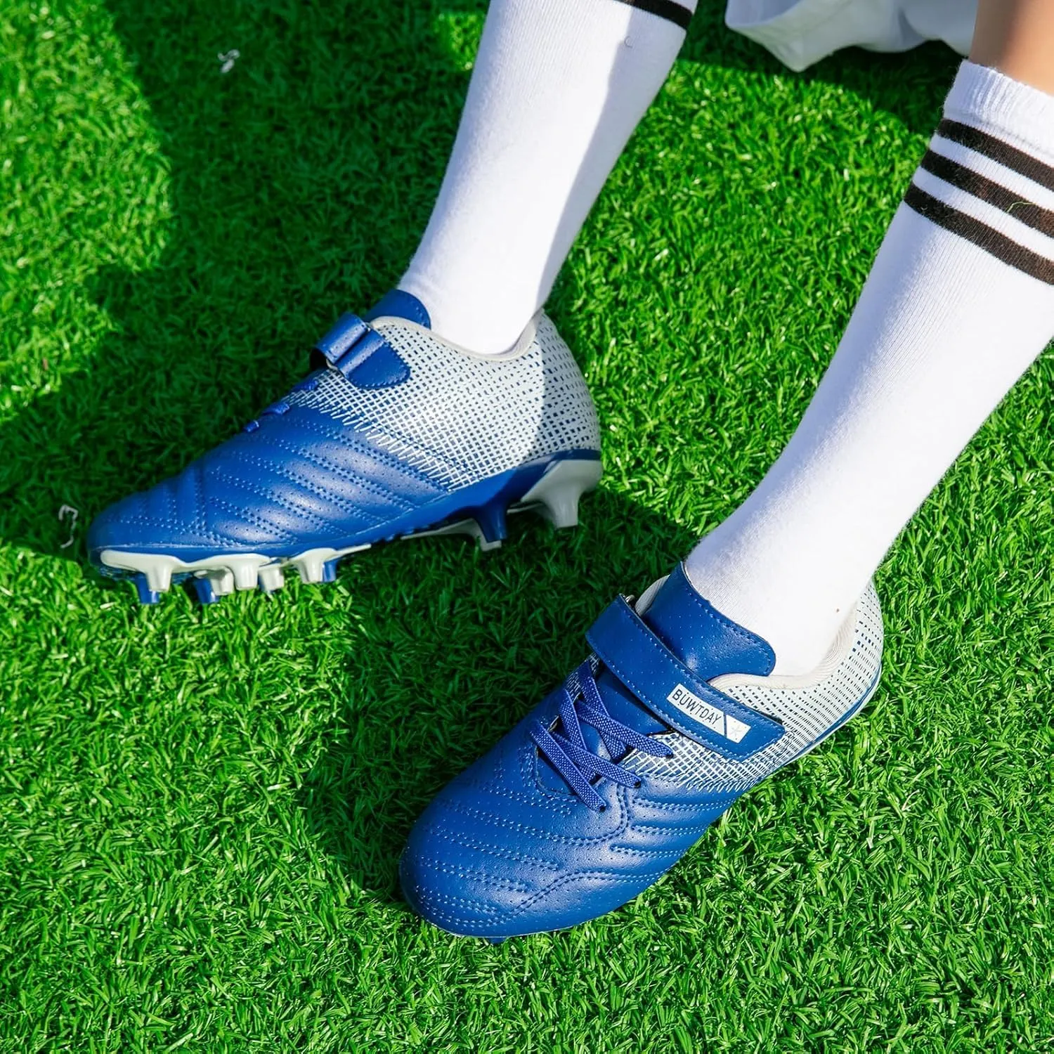 Kids Soccer Cleats Boys Girls Athletic Outdoor Firm Ground Youth Football Shoes(Little Kid/Big Kid)