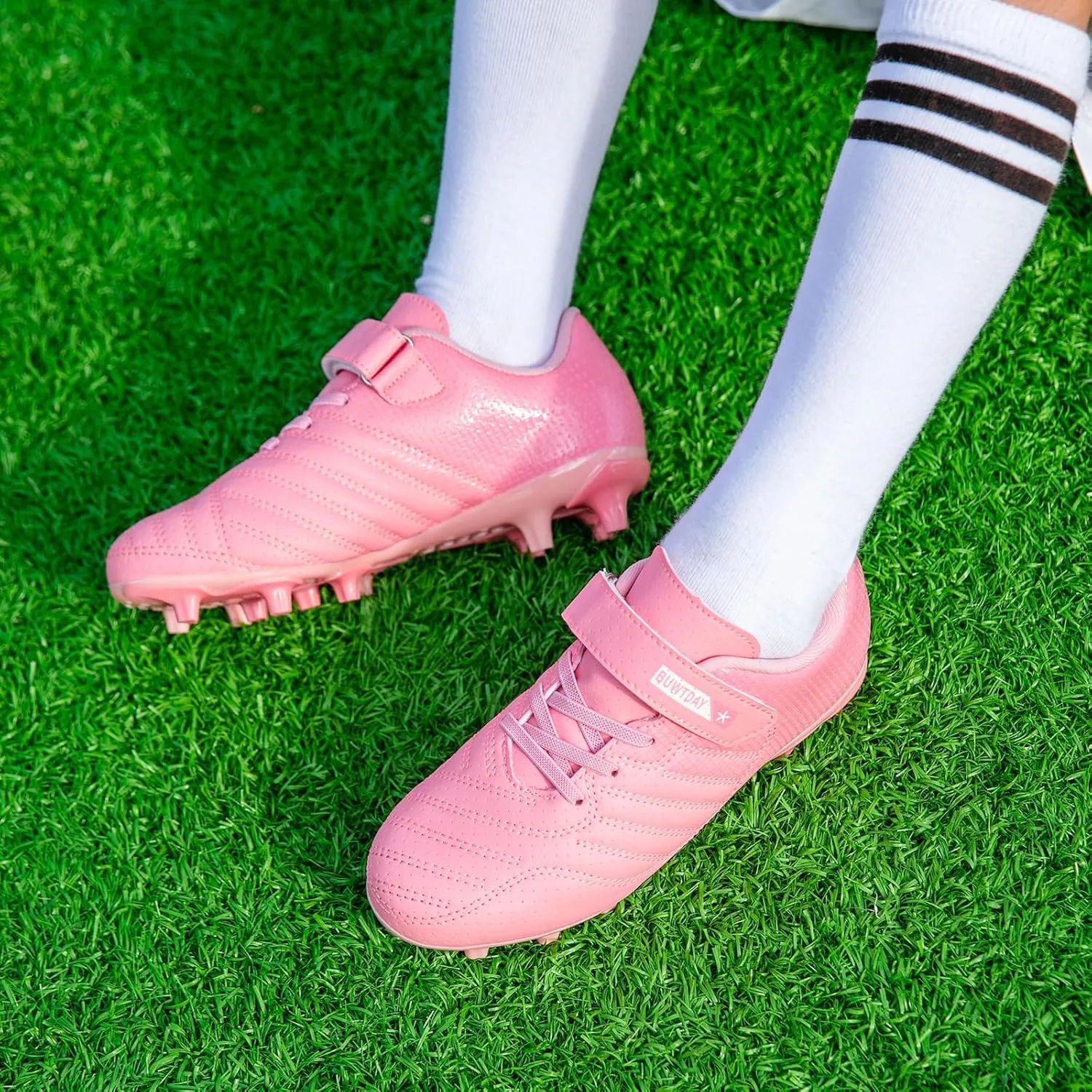 Kids Soccer Cleats Boys Girls Athletic Outdoor Firm Ground Youth Football Shoes(Little Kid/Big Kid)