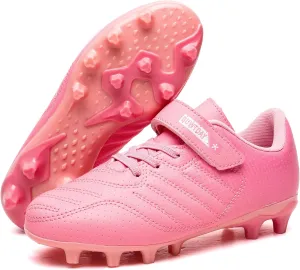 Kids Soccer Cleats Boys Girls Athletic Outdoor Firm Ground Youth Football Shoes(Little Kid/Big Kid)