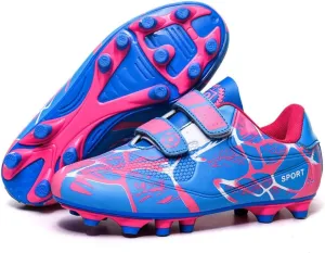 Kids Soccer Cleats Boys Girls Turf/FG/AG Athletic Football Shoes with and Multiple Stud Low-Top Leather Upper Sneakers