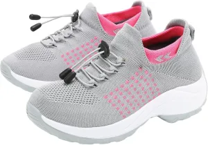 Kubbon Women Footwear Non Slip Slip on Sock Sneakers Arch Support Walking Shoes Lightweight Mesh Sneakers Antiskid Wedge Running Footwear for Plantar Fasciitis