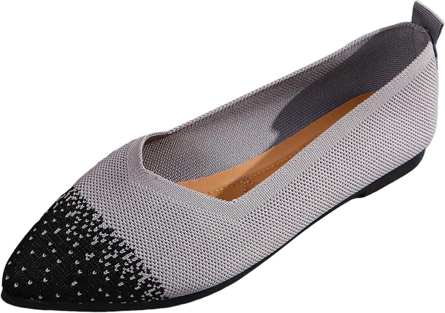 Ladies Casual Colorblocking Mesh Breathable Shallow Mouth Pointed Toe Flat Shoes Single Shoes Soybean Shoes Casual Shoes Fashion Sandals Women