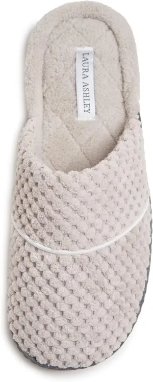 Laura Ashley Ladies Spa Rugged Slippers With Memory Foam Insole