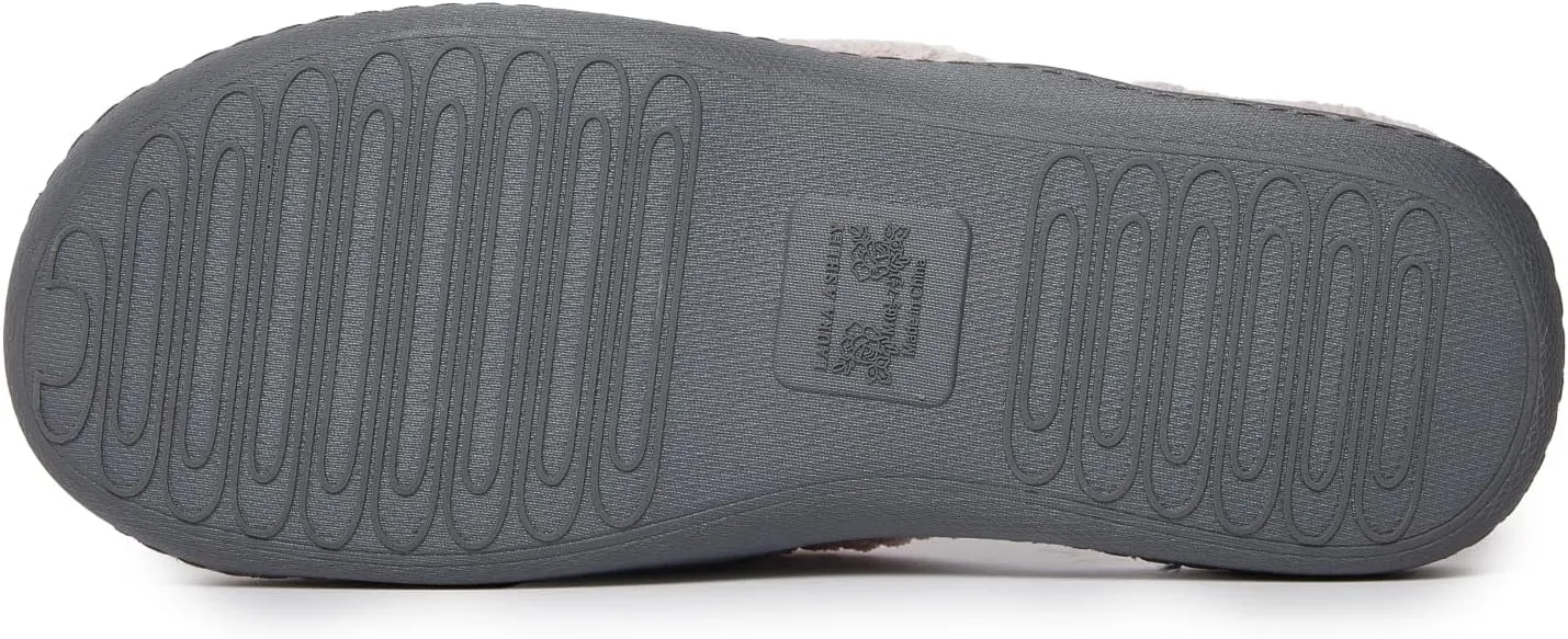 Laura Ashley Ladies Spa Rugged Slippers With Memory Foam Insole