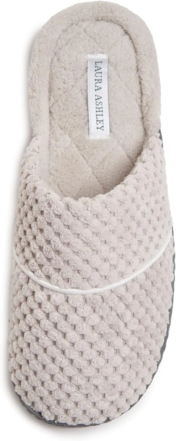 Laura Ashley Ladies Spa Rugged Slippers With Memory Foam Insole