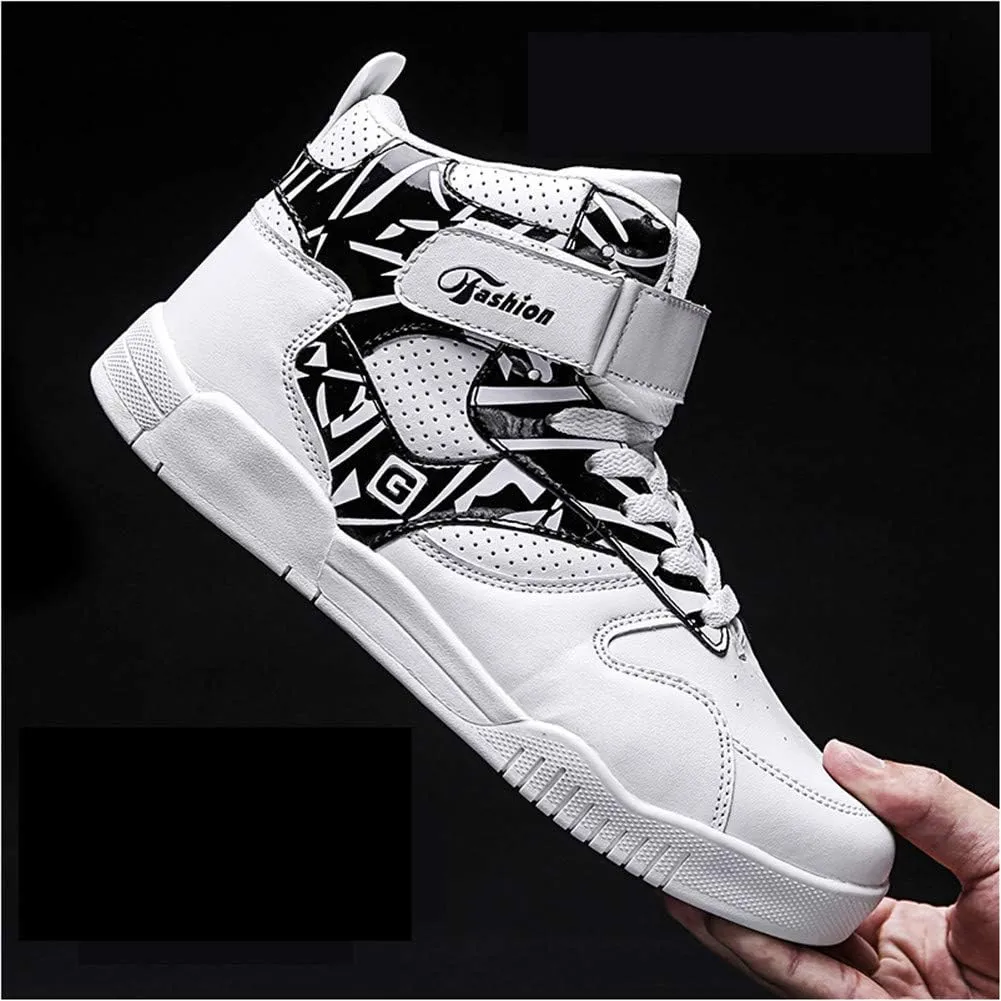 LEADER SHOW Men's Athletic Lace Up Casual Sneaker Fashion High Top Running Shoes